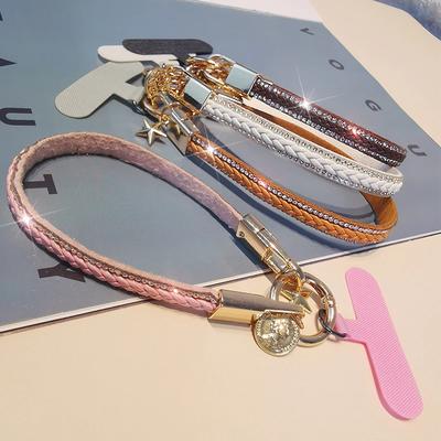 Модный Высококачественный Женский Кожаный Ремешок на Запястье Lanyard для Мобильного Телефона Прочная Портативная Цепочка-Подвеска Телефонный Lanyard против Потери