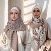 73Colors Malaysia Tudung Bawal Flower Print Hijab New Design Headscarf Premium Cotton Voile Soft Fashion Muslim Square Scarf