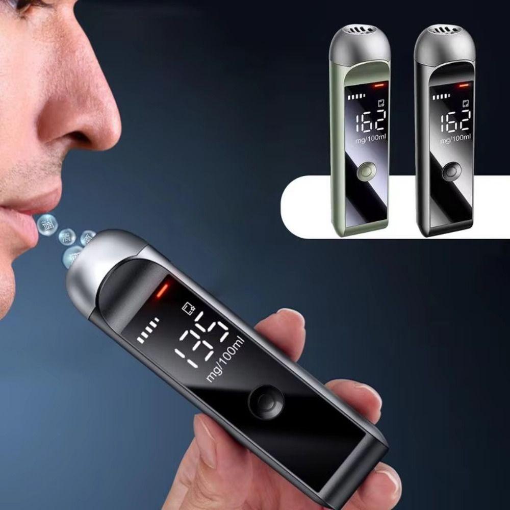 High Accuracy Breath Alcohol Tester Digital Display Digital Breathalyzer  Road Safety