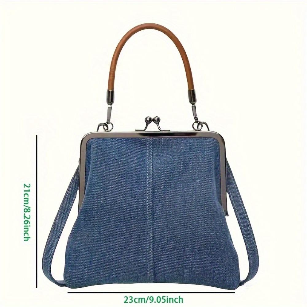 Женская складная сумка через плечо из денима ручной работы с застежкой-поворотом, съемным ремешком и кисточкой - шикарная однотонная сумка через плечо