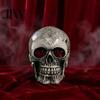 Realistic Human Skull Replica Resin Figurine, Head Model, Spooky Halloween Gothic Style Interior Accents Statue for Indoor Fireplace Kitchen