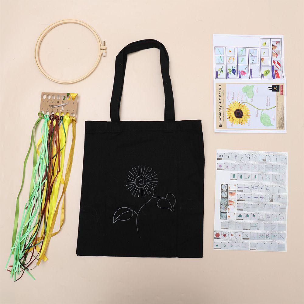 Artcraft DIY Flower Pattern Carrying Bag Cross Stitch Embroidery Kit Canvas Bag