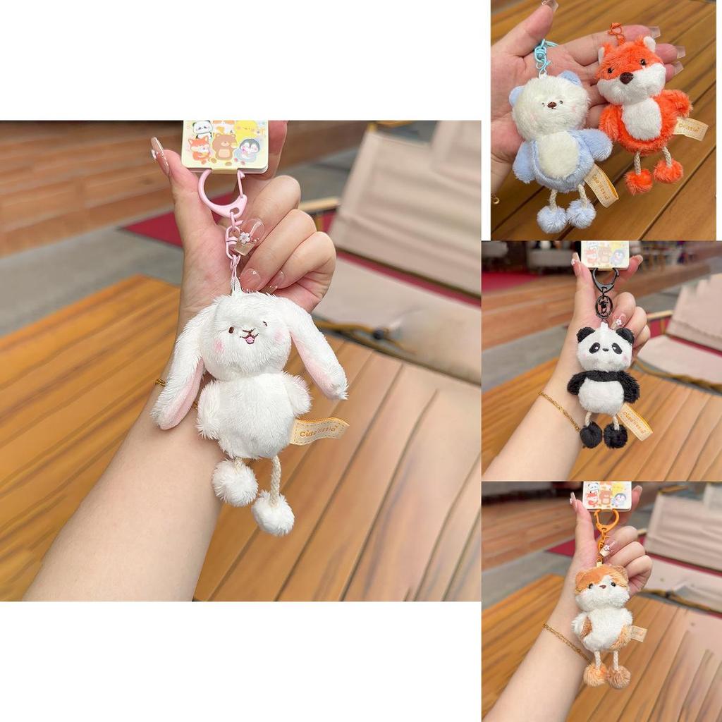 Кролик Пингвин Утка Медведь Плюшевый Мини Брелок Животное с Выдвижными Лапами для Сумок и Ключей