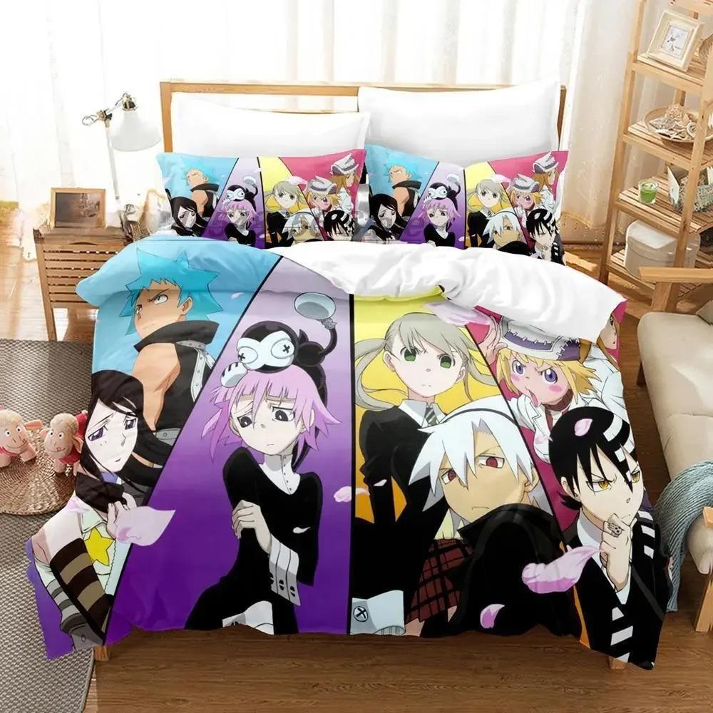 Комплект постельного белья Soul Eater Single Twin Full Queen King Size Bed Set Adult Kids Bedroom Duvet cover Sets 3D Print Anime Bed Sets