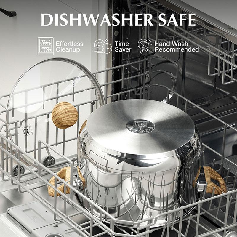 Суповая кастрюля из нержавеющей стали объемом 4/6 кварт с крышкой, антипригарная кастрюля для бульона, тушения, варки пасты, супа, спагетти, подходит для всех плит