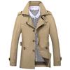 Autumn Men's Casual Trench Coat Medium and Long Trendy Large Size Men's Pure Cotton Jacket Men's Coat