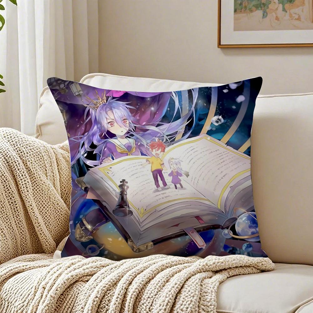 No Game No Life Anime Cushion Cover Linen Minimalist Soft  for Sofa Bed Home Room Decor