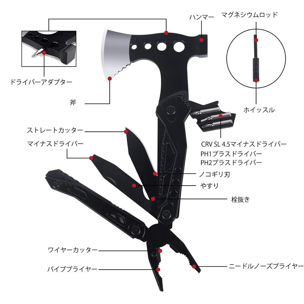Мультитул Многофункциональный Топорик 16-в-1 Мультитул Снаряжение для выживания Топор Молоток Плоскогубцы Пила Отвертка Открывалка для бутылок со Свистком с Портативными Ножнами