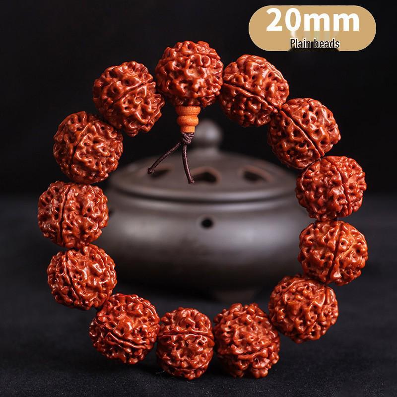Tibetan Vajra Bodhi Seeds Bracelet with Amber, Men's Ethnic Style Prayer Beads