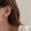 Rhinestone Round Clip Earrings Set Women Earrings Korean Style Ear Cuff Pearl Ear Bone Clip