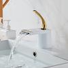 Modern Basin Faucet Bathroom Gold Black Silver Faucet Deck Mounted Basin Sink Tap Mixer Hot & Cold Water Brass Waterfall Faucets