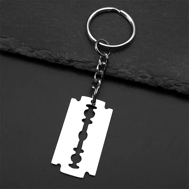 Hiphop Razor Blade Pendant Necklace Men Stainless Steel Male Knife Razorblade Shaver Shape Chain Jewelry N443S01