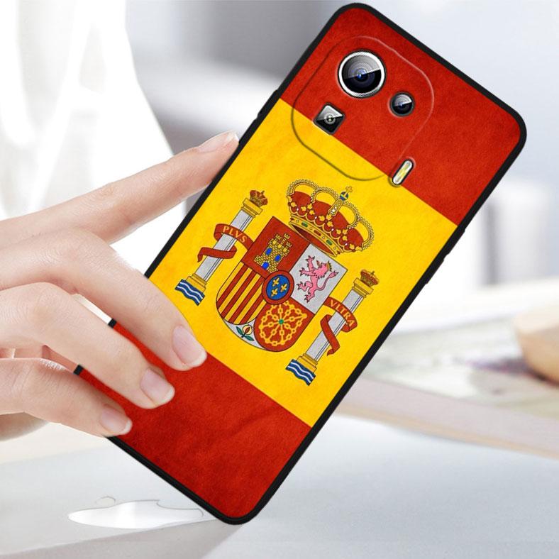 Spain Spanish Red Flag Cover For Xiaomi Mi 13 Pro Lite 12X 12 11 11T 11i 10T 10 Pro Lite Ultra 5G Black Phone Case