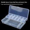 Прозрачный ящик для рыболовных приманок, двухслойный, с несколькими отделениями, портативный, водонепроницаемый, прочный, для искусственных рыболовных приманок, аксессуаров, органайзер