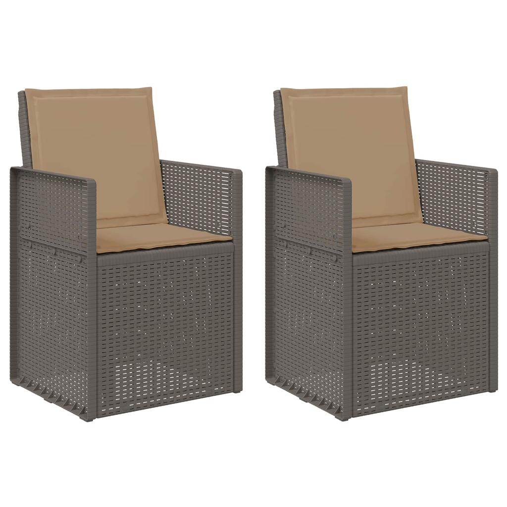 Garden Dining Chairs 2 pcs. Light Gray and Taupe PP