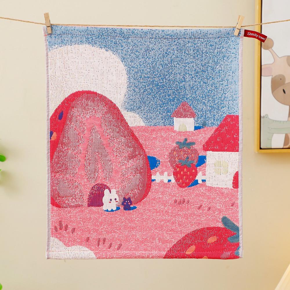 Cartoon Handkerchief Towel 34x40cm Pure Cotton Dish Cloth Cute Kitchen Towel Home Restaurant