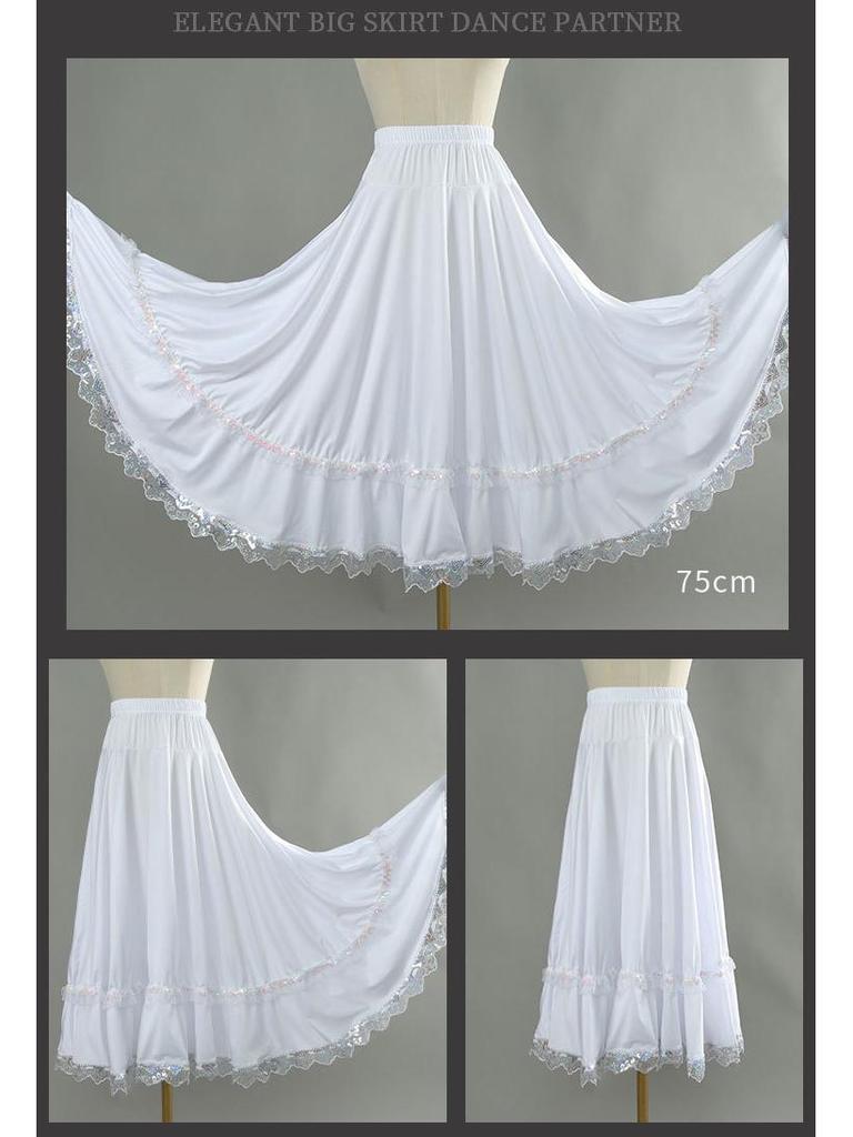 Square Dance Stage Costume: High Waist Ethnic Swing Skirt for Women (Adult, Spring/Summer)