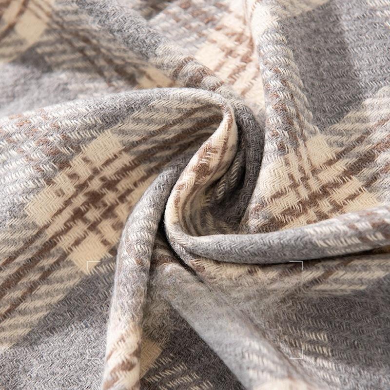Korean Atmosphere Scarf for Women In Autumn and Winter Versatile for Couples Students Thickened Long Warm Plaid Shawl Dual Use