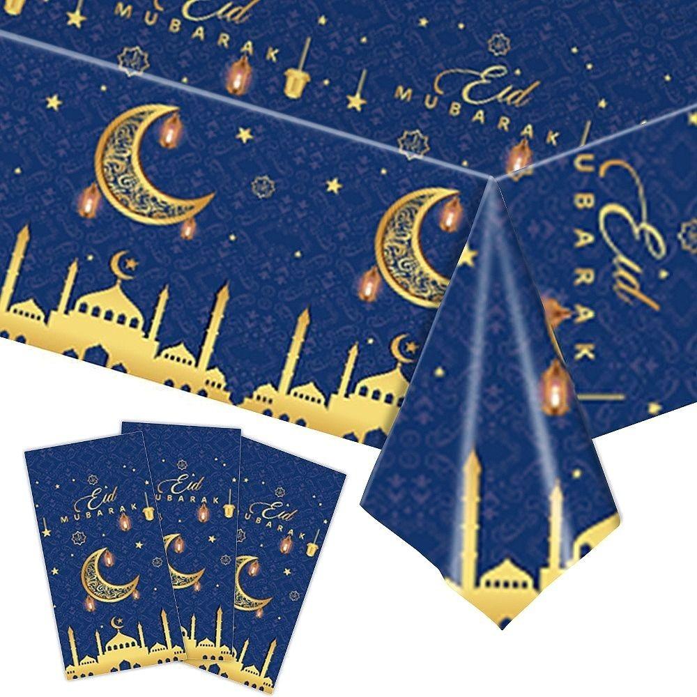 Disposable Eid Mubarak Tablecloths Waterproof Ramadan Decoration 2026 Table Cover  Party Supplies