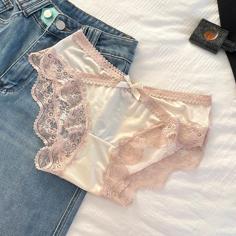 Satin Lace Bow Low-Rise Panties for Women: Heartbeat Collection