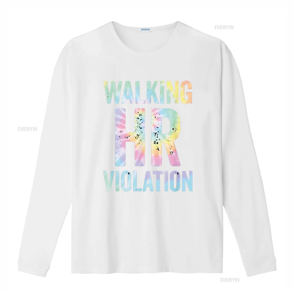 Vintage Walking HR Violation Human Resources Nigh Tie Dye T Shirt vintage Washed Top For Everyday Wear Casual graphic Versatile