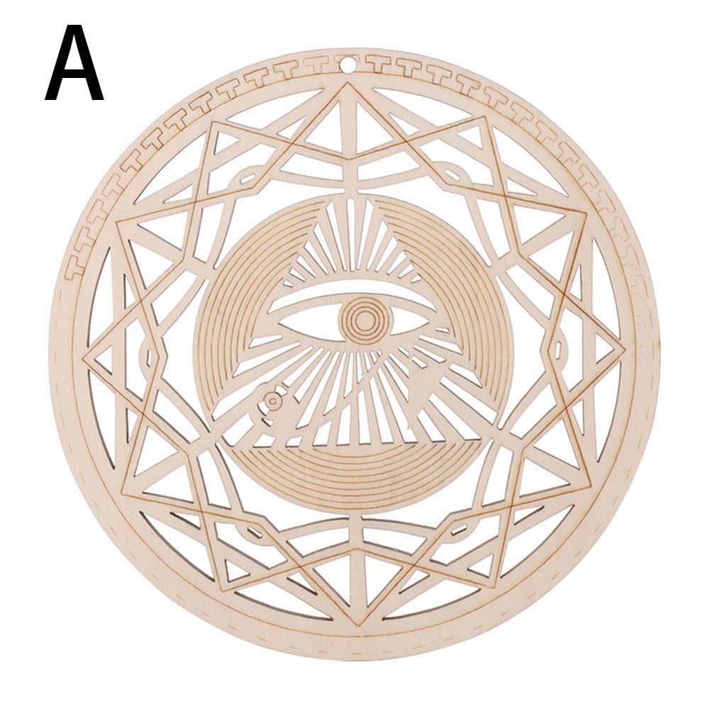 Meditation Wood Sign Round Wooden Wall Art Sacred Geometry Hanging Artwork Wall Decor