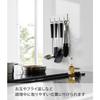 Yamazaki Magnetic Kitchen Tool Hooks, 4-Row, White, Approx. W16.5 X D3.5 X H6cm, Tower, Floating Storage, Easy Installation, Product Number: 3687