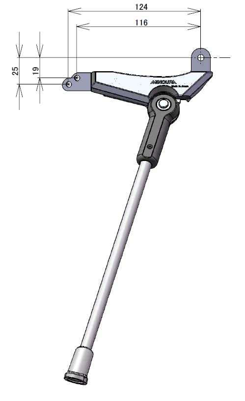 MINOURA SL-30 Smart Leg Stand, a single aluminum bicycle kickstand for bicycles with disc brakes