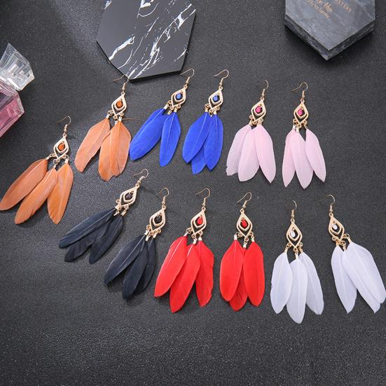 Women Drop Earrings Synthetic Feather Bohemia Creative Tassels Dangle Earrings Dangle Earrings Prom Jewelry