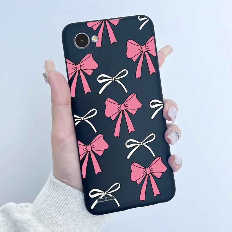 For LG Q6 Q6 Plus Q6a Case Luxury Cute Love Rabbit Funny Soft Silicone Black TPU Protective Cover LG q6 X600L X600K Phone Casing