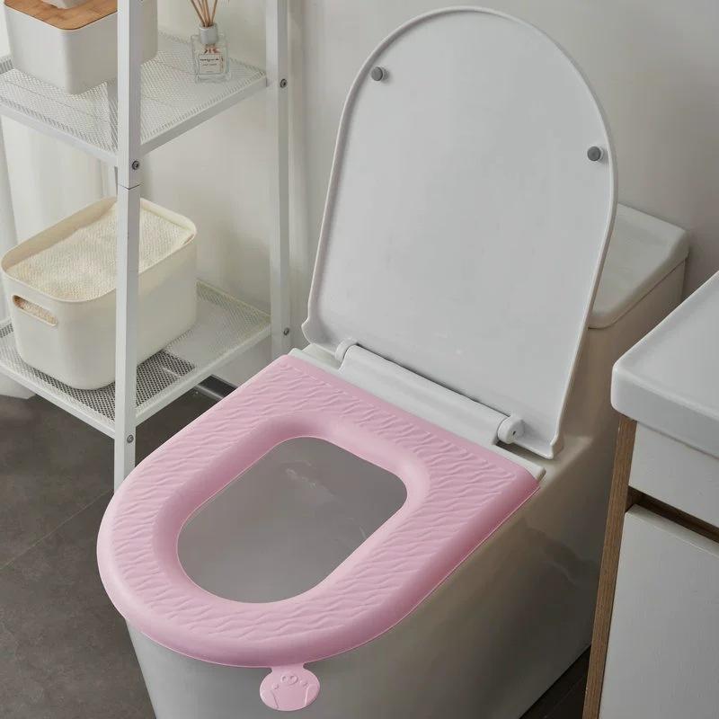 Universal EVA Waterproof Toilet Seat Covers for Kids Simplicity Solid Color Washable Soft Silicone Foam Toilet Seat Cushion