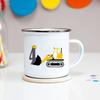 Cartoon Excavator 1-8 Year Boys Birthday Enamel Cola Mugs Kids Baby Breakfast Dessert Milk Cocoa Cups Classmate Birthday Gifts