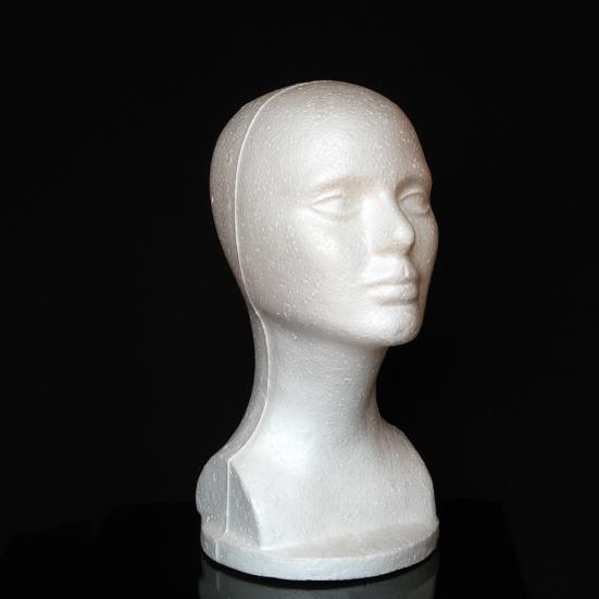 Mannequin Head Abstract Smooth Surface Foam Female Manikin Head Model Wig Hair Jewelry Display Stand for Shop