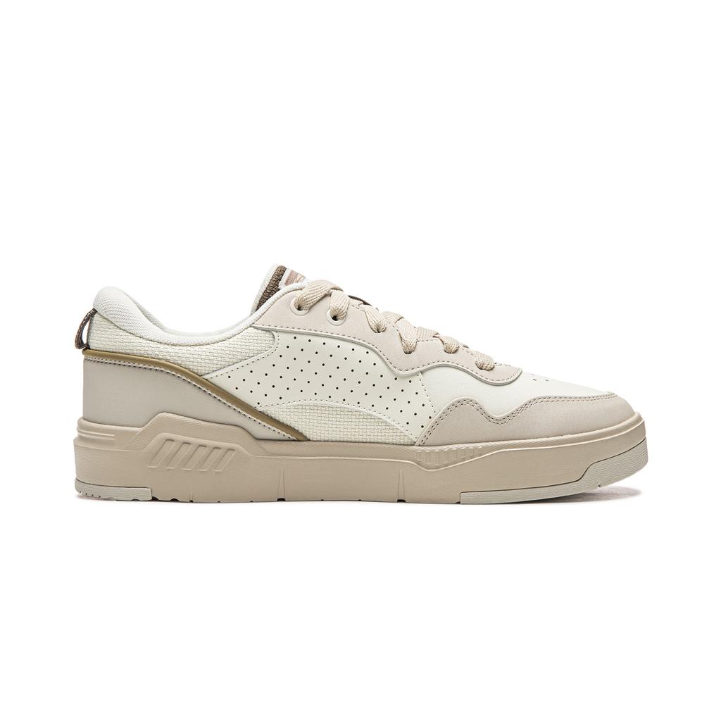 Li Ning Common 80s Покрытие Нескользящее, Износостойкое, Легкие Низкие Скейтбордические Кроссовки Мужские Бежевые AGCW013-4