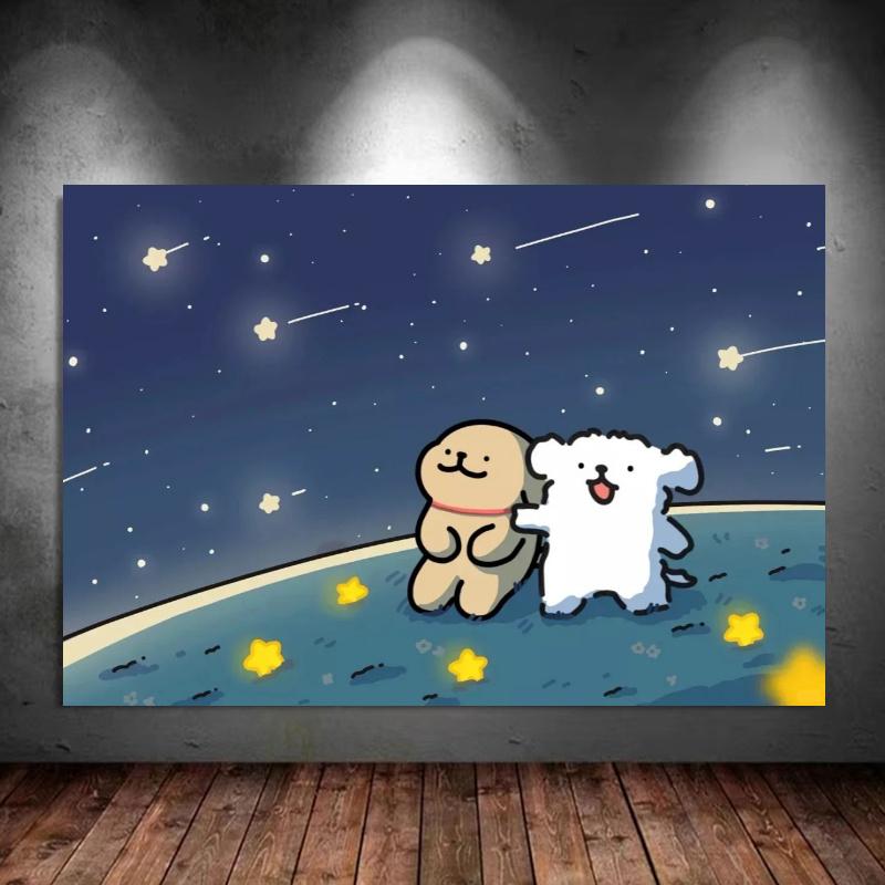 Maltese and Golden Retriever 100% Round Full Drill 5D DIY Diamond Painting Embroidery Cross Stitch Rhinestone Décor