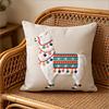 Double Sided Cute Llama Throw Pillow Cover Boho Alpaca Print Decorative Cushion Case For Sofa Couch Living Room Home Decor