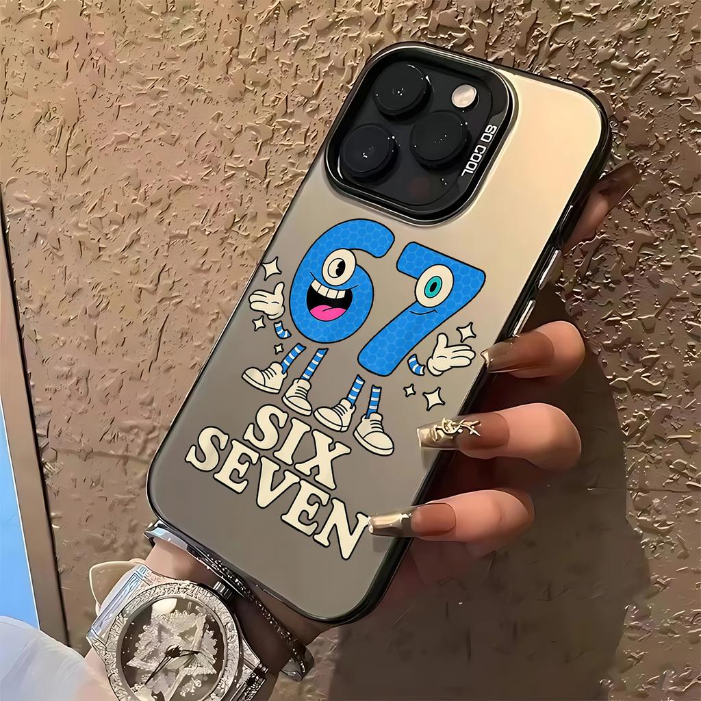 Роскошный Чехол Six Seven 67 Для iPhone 16 15 Чехол iPhone 13 12 14 11 Pro Max 16 Plus 16E 17Air Силиконовый Ударопрочный Чехол