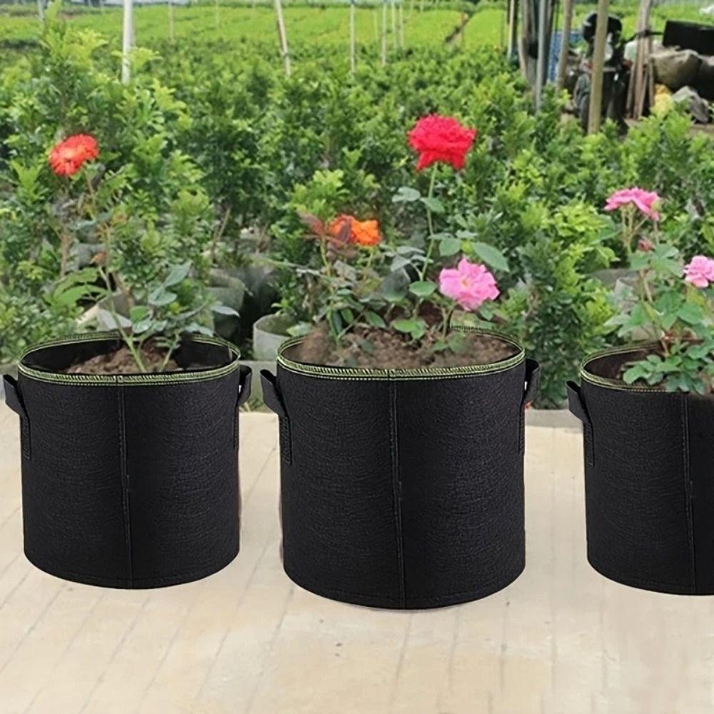 1/3/5/7/10 Gallon with Handles Garden Planting Bag Felt Planting Container Outdoor