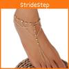 Alloy Minimalist Foot Anklet Chain Foot Jewelry With Flowing Tassels For Women