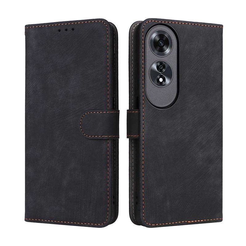 OPPO A60 4G Leather Phone Case with Anti-theft Card Slot and Flip Protective Cover