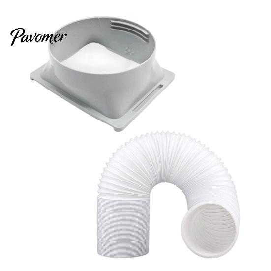 Left And Right Threaded Coupler 5.9 Inch Portable AC Exhaust Hose Adapter Square to Round Vent Connector for Mobile Air Conditioner, Replacement
