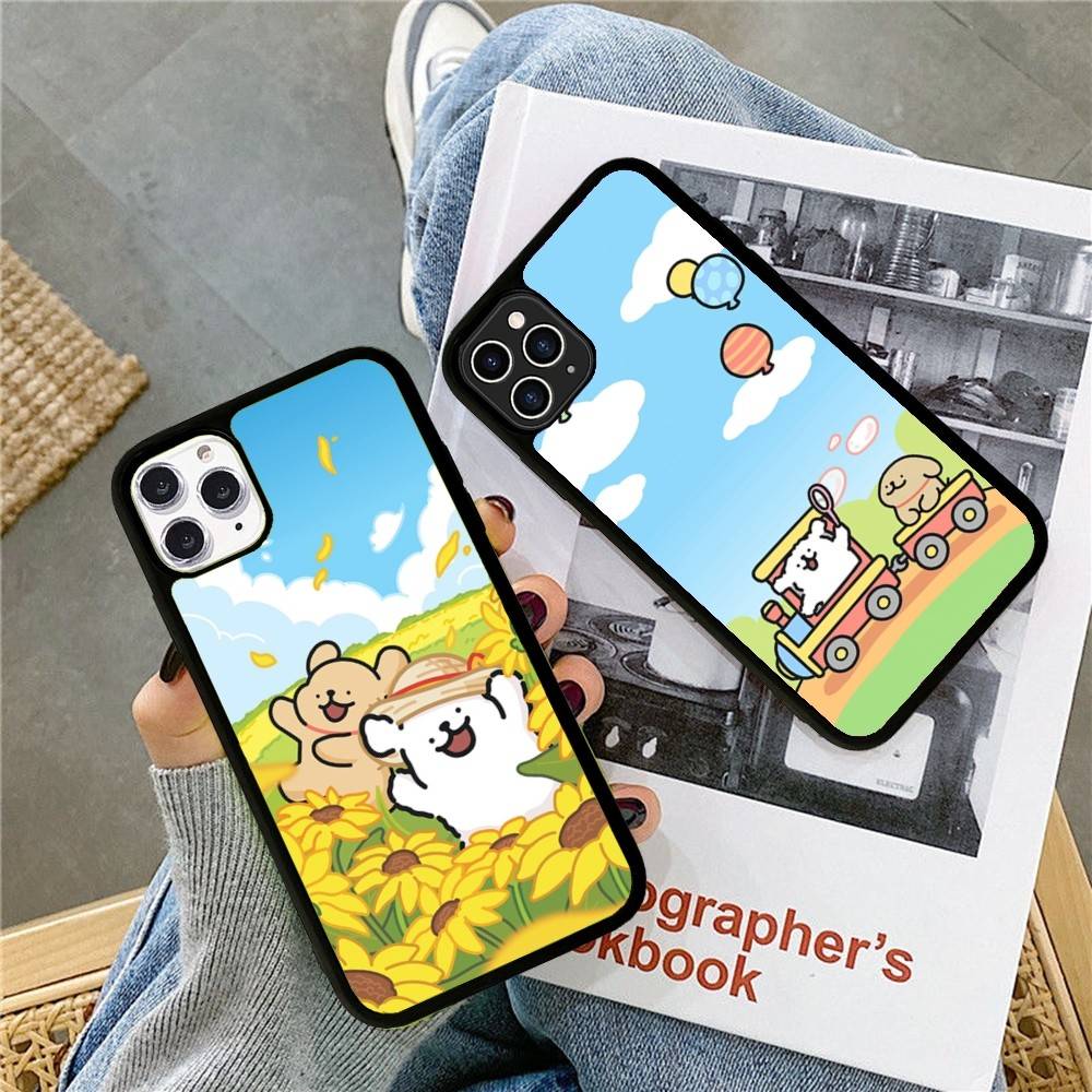 Lovely Line Dog Maltese Phone Case For iPhone 16 Pro Max 15 14 Plus 14 13 12 11 17 PC+TPU Cases Back Cover