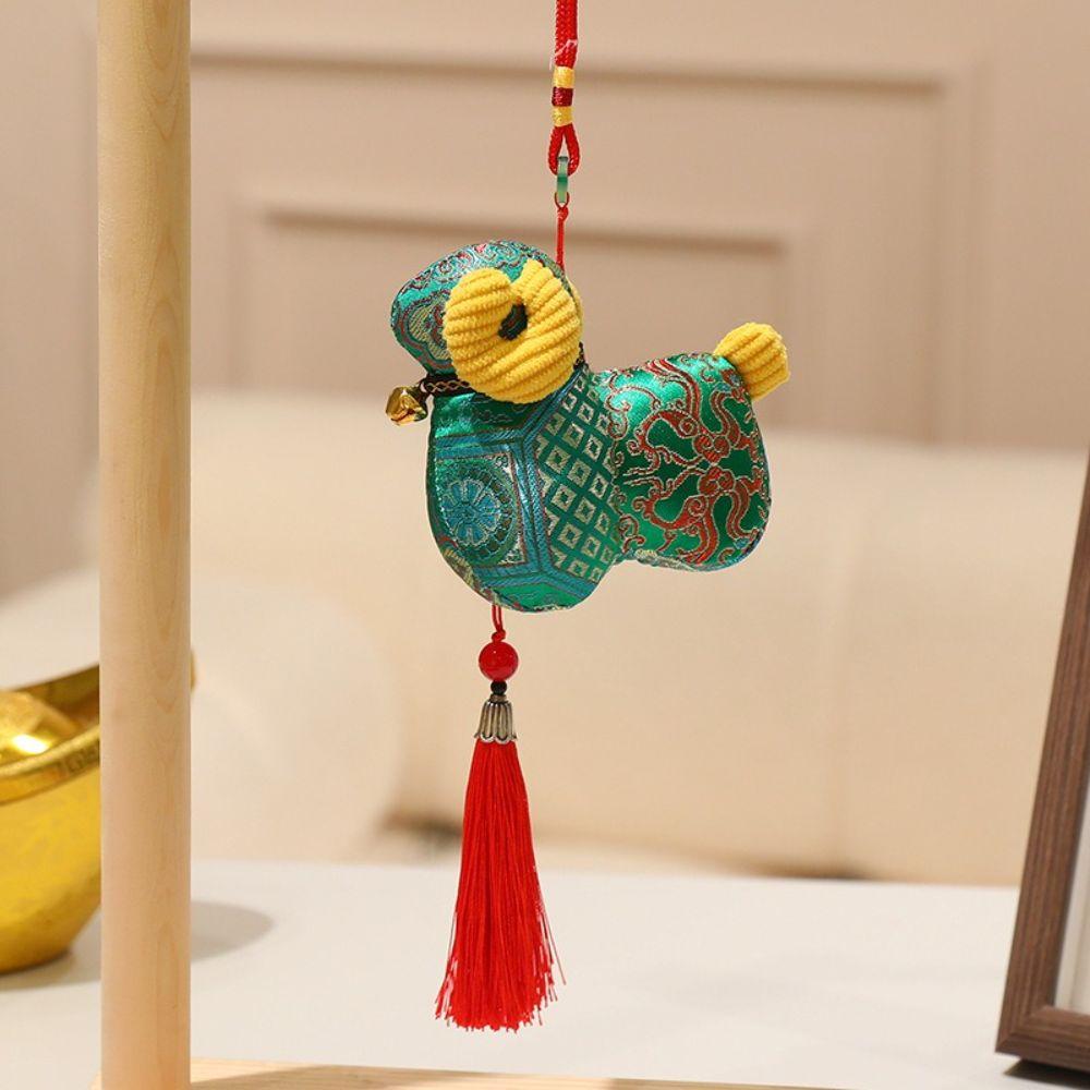 Polyester Fiber Sheep Plush Doll Chinese Style Bag Charm Festive Vibe Key Pendant Gift