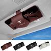 CRWOQ1 1/2Pcs Car Glasses Clip Sun Visor Sunglasses Leather Storage Case For Tesla Model 3 Y S X Roadster Cybertruck Juguete SpaceX