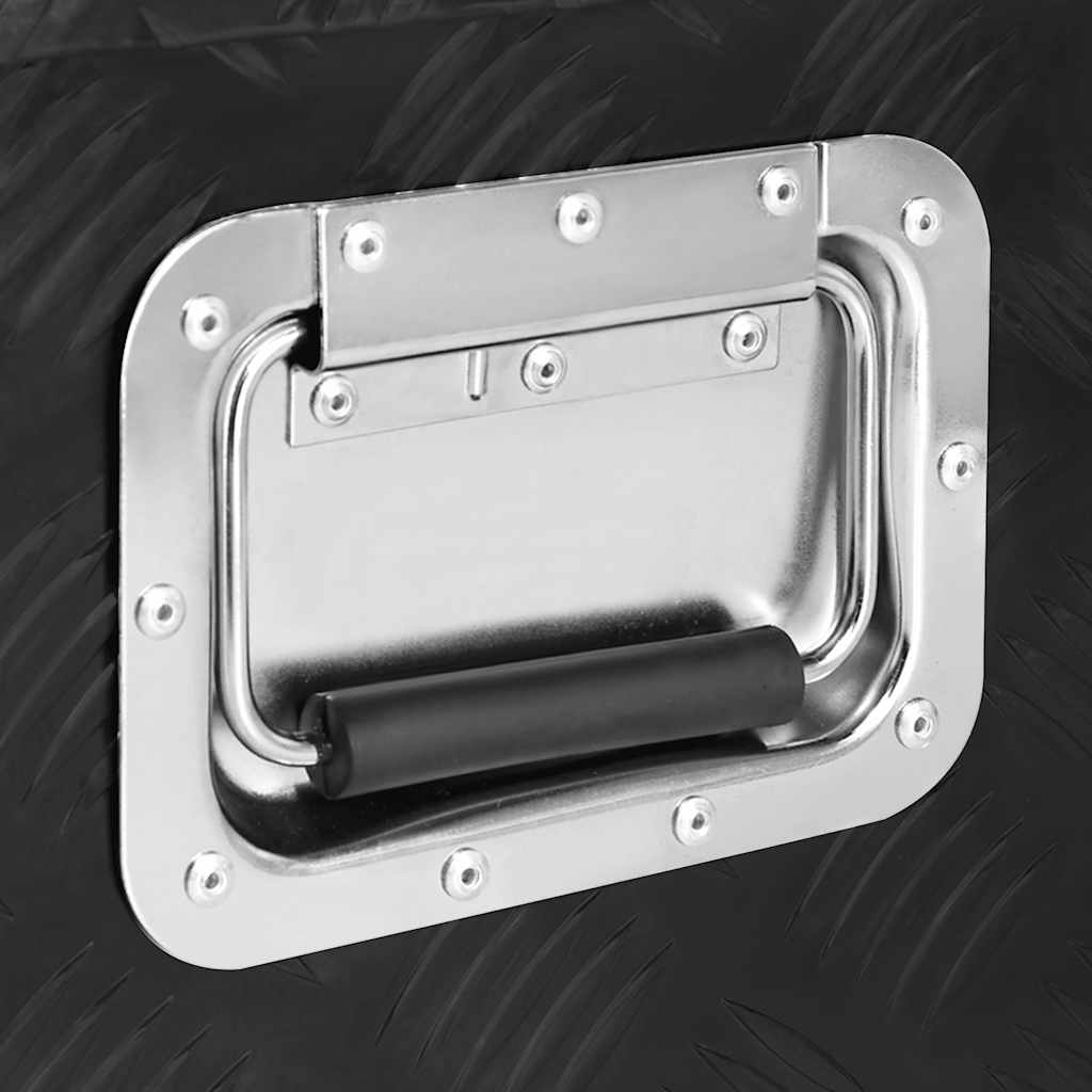 Vidaxl Skrzynka Do Przechowywania, Czarna, 80X39X30 Cm, Aluminium