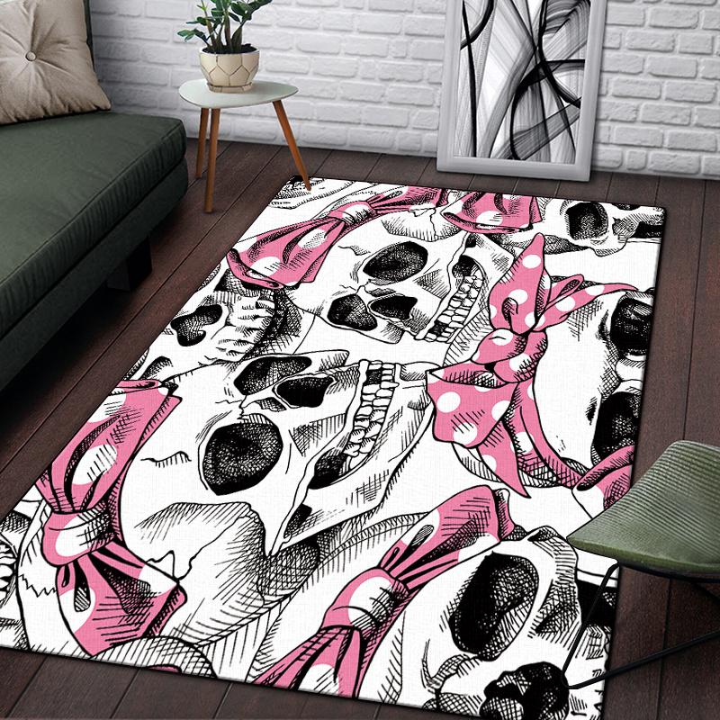 Винтажный декоративный череп с узором розы, декоративный квадратный ковер, современный дом, гостиная, пол, матовый ковер для спальни, художественный коврик для плаката
