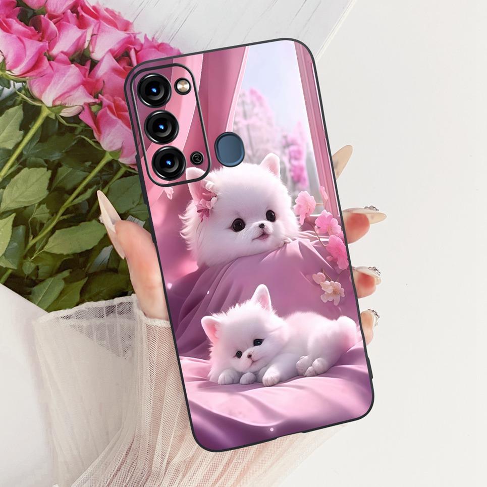 Soft Clear Silicone Casing For Itel Vision 3 Turbo Phone Case Vision 2S Cover Cartoon Cat Dragon Flower Butterfly Pattern Coque