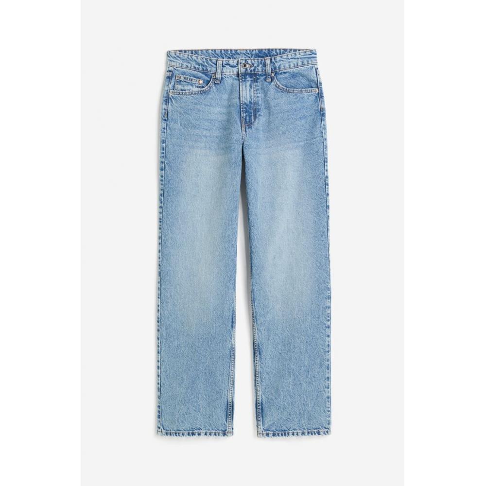 H M 90s Low Rise Baggy Jeans ligHt deniM Blue