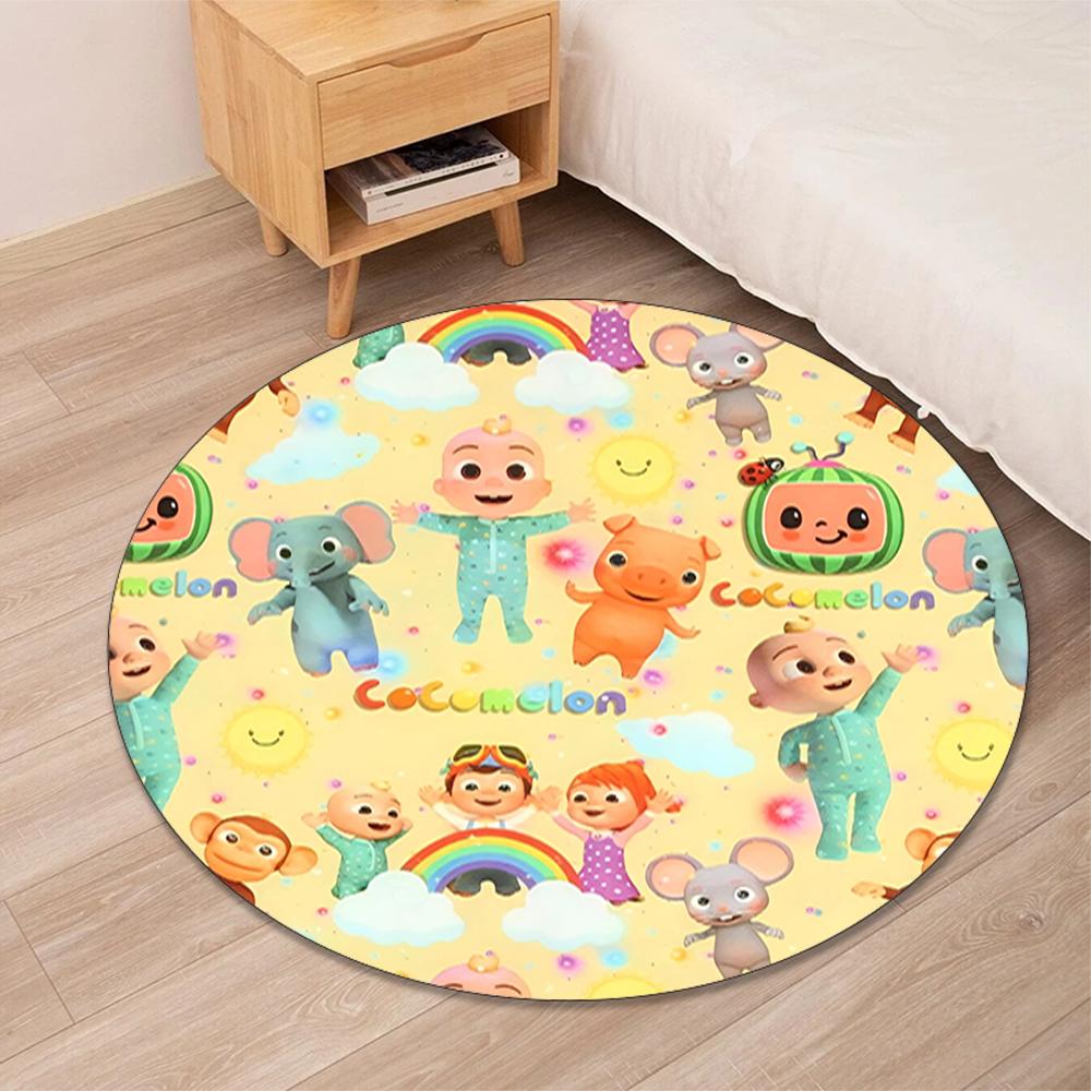 Cocomelon Printed Round Rug Carpet Chair Rug Area Rug Entryway Doormats,for Office Chair Living Room Bedroom Kitchen Room.