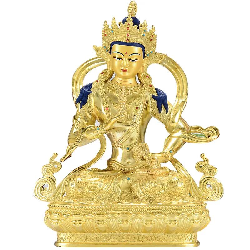 ХОРОШИЙ ДОМ семья Духовный действенный Непал Буддизм Позолота Ваджрасаттва Ваджра Будда медная статуя 16/21/31/48 см в высоту